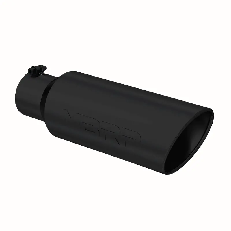 Universal Angled Rolled End Exhaust Tip Black Finish 4" - 6" X 18" (T5130blk) 1