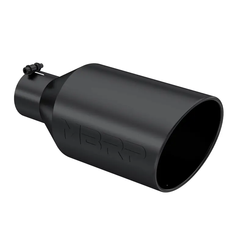 Universal Angled Rolled End Exhaust Tip Black Finish 4" - 8" X 18" (T5128blk) 1