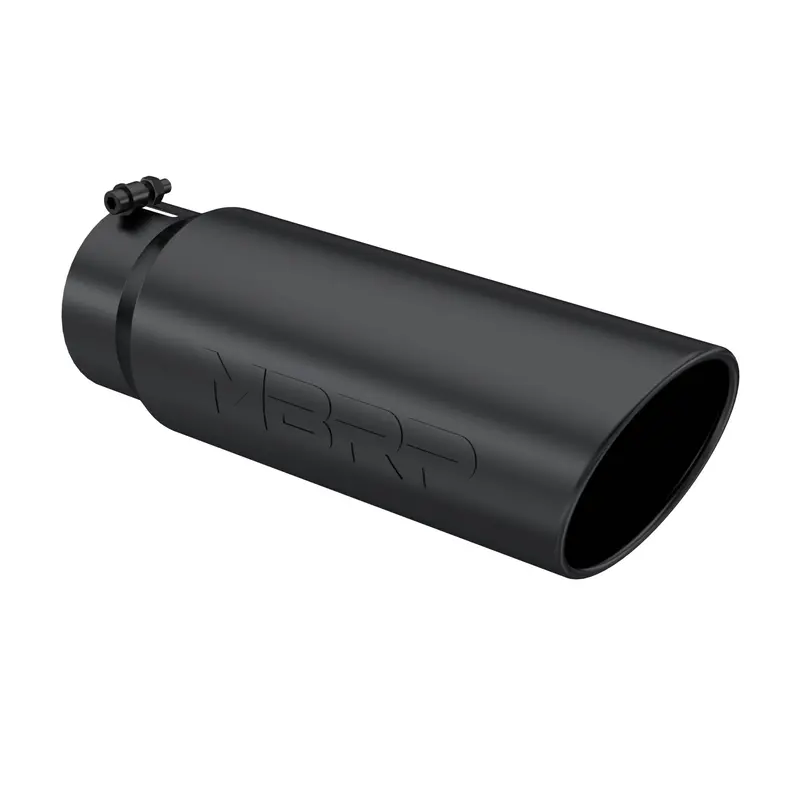 Universal Angled Rolled End Exhaust Tip Black Finish 5" - 6" X 18" (T5125blk) 1