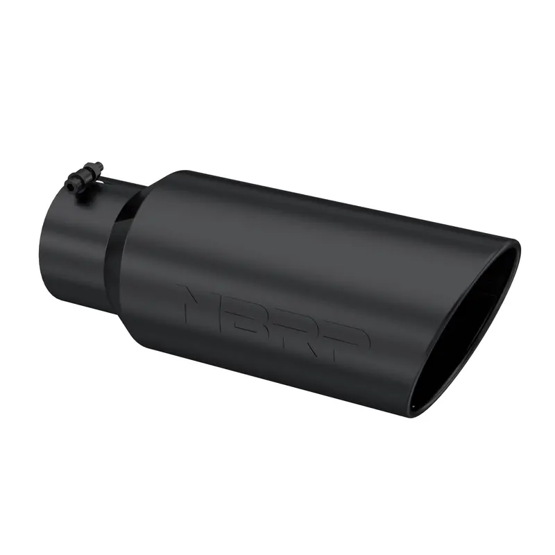 Universal Angled Rolled End Exhaust Tip Black Finish 5" - 7" X 18" (T5127blk) 1