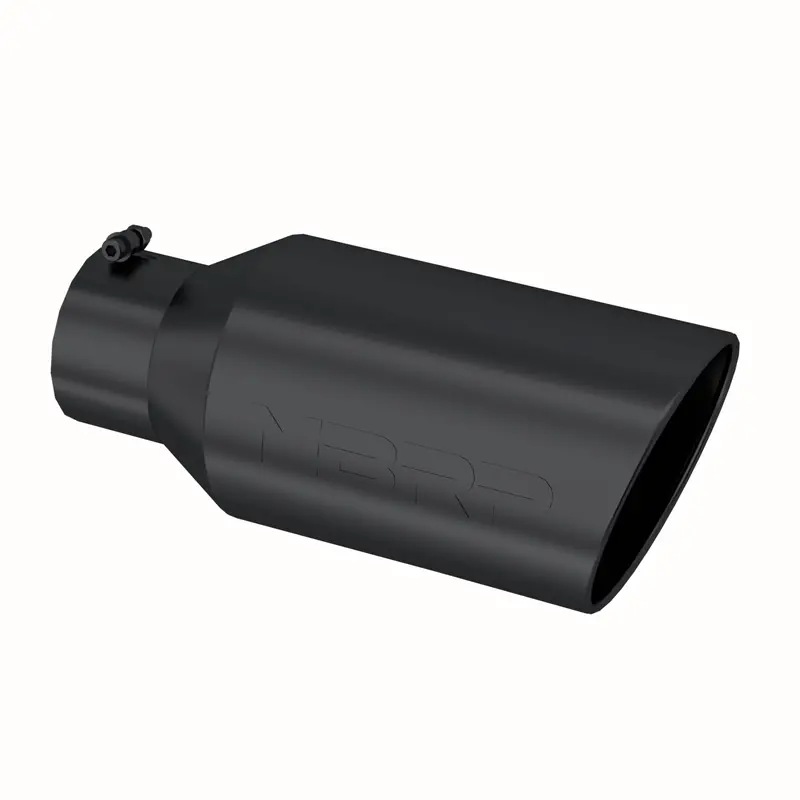 Universal Angled Rolled End Exhaust Tip Black Finish 5" - 8" X 18" (T5129blk) 1