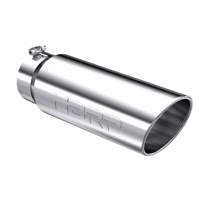 Universal Angled Rolled End Exhaust Tip Polished Stainless Steel 5" X 6" X 18" (T5125) 1