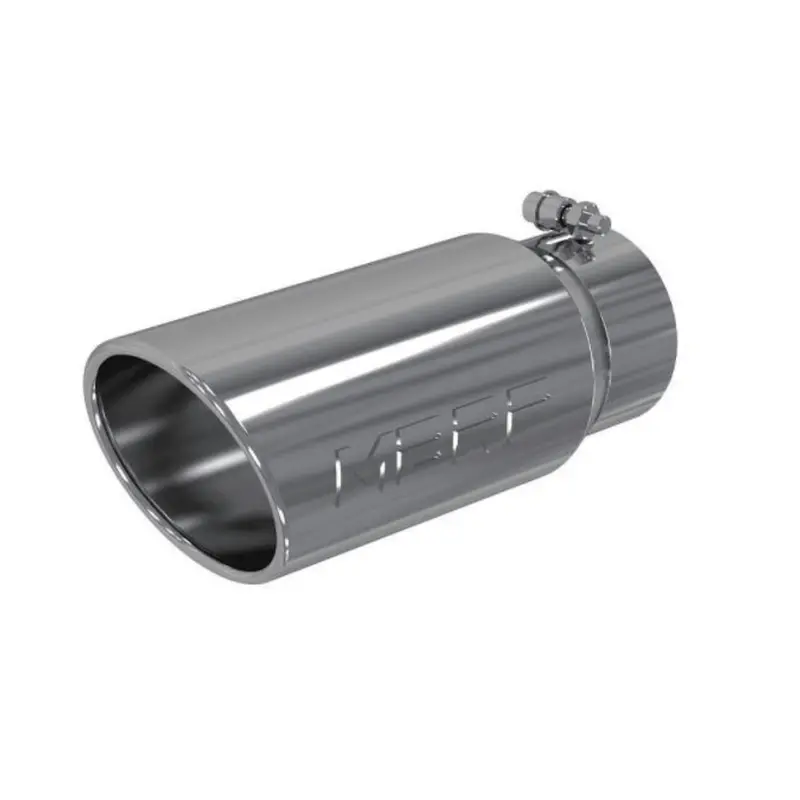 Universal Angled Rolled End Polished Stainless Steel Exhaust Tip 4" X 5" X 12" (T5051) 1