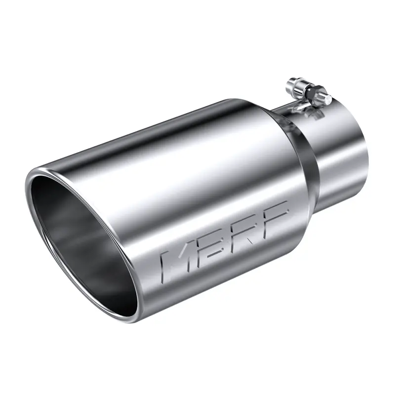Universal Angled Rolled End Polished Stainless Steel Exhaust Tip 4" X 6" X 12" (T5073) 1