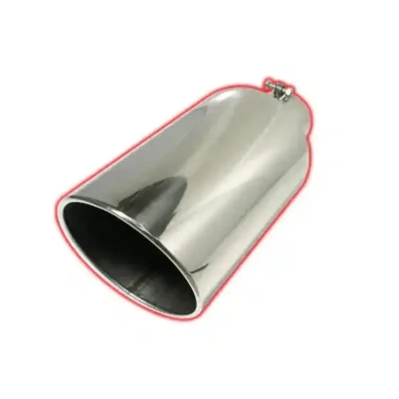 Universal Bolt-On Rolled Angle Cut Mel's Polished 304 Stainless Exhaust Tip 1