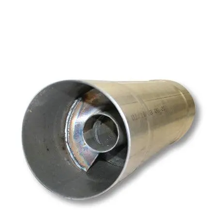Universal Mel's Round Body Aluminized Twister Resonator 3"-5" Inlet/Outlet 1