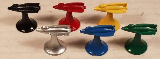 Vintage Game Pieces Wide World Game.  Set Of 6 1