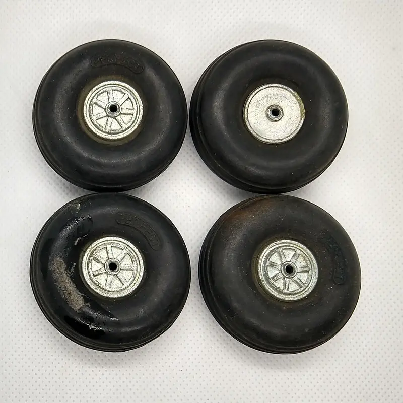 Vintage 'Perfect' Rubber Model Kit Wheels : Lot Of 4 Balloon Wheels 2" X 3/4" 1