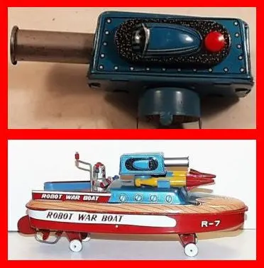 Vintage Robot War Boat Gun Assembly. 1