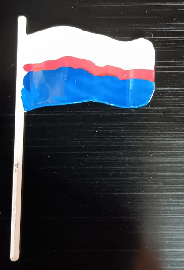 Vintage Tin Boat Flag 1" X 5/8" 1
