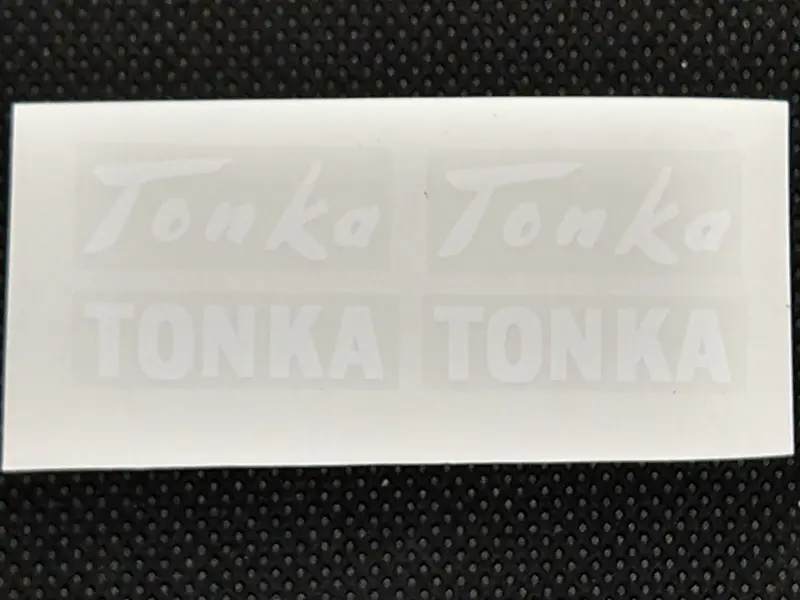 Vintage Tin Toy Decal  White Tonka Decal 1