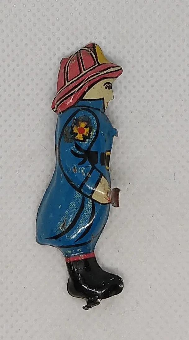 Vintage Tin Toy Fireman Figure  (One Side Only) 1