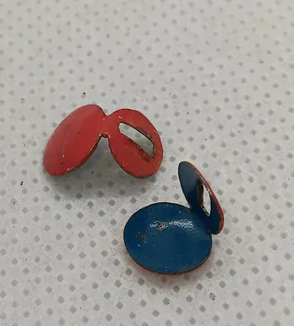 Vintage Tin Toy Tab Covers.  X2 1
