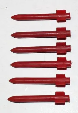 Vintage Toy Airplane Missiles :  Japanese Airplane Fighter  (Set Of 6)  Red 1
