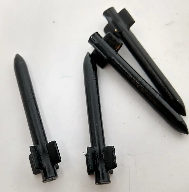 Vintage Toy Airplane Replacement Missiles X 6 (Black Or Silver) 1