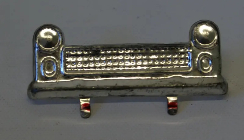 Vintage Toy Car Front Bumper With Grill. 2-1/2" Across 3/4" Height. 1
