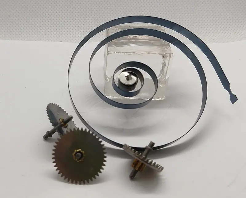Vintage Toy Gears And Spring. Five Piece Set 1