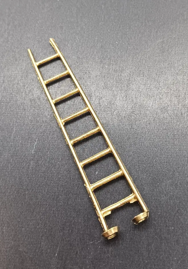 Vintage Toy Ladder 2-1/2" Ladder For Firetrucks Etc. Gold 1