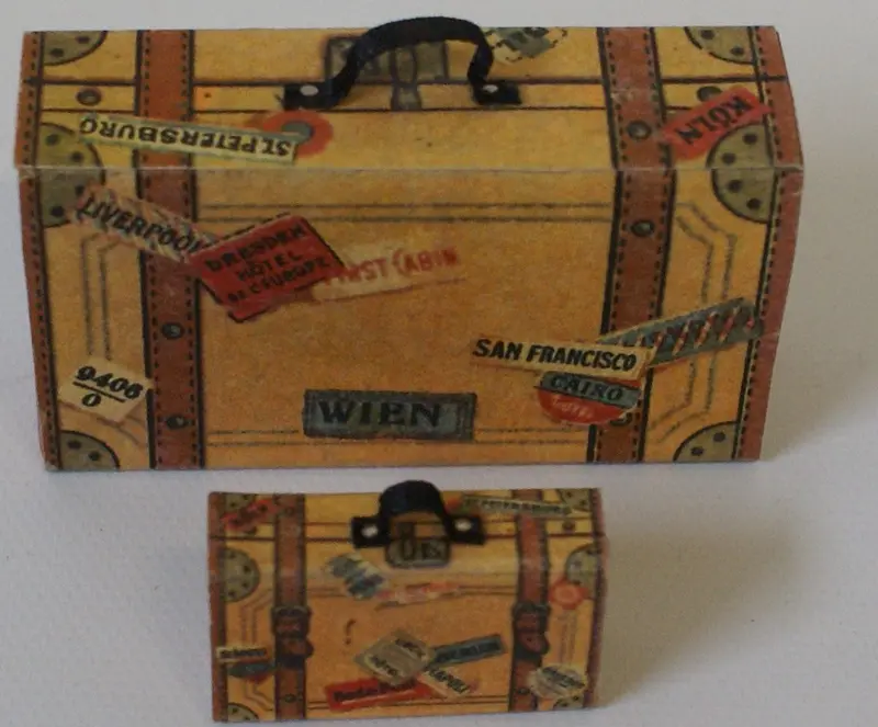 Vintage Toy Miniature Luggage Set. See Description For Sizes 3
