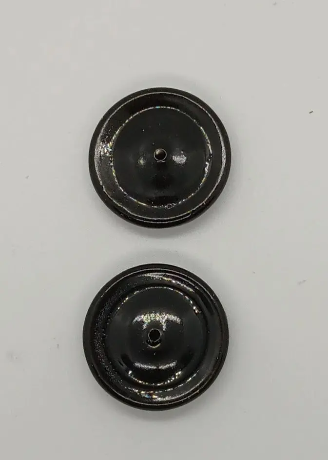 Vintage Toy Original Tin Wheels 1-1/8" X 3/16Th" Black Wheel.  Sold As A Pair. 1