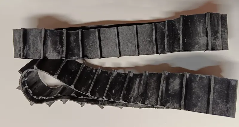 Vintage Toy Tracks :  16.5" X 1-1/8"  Rubber Treads Vintage Toy Truck And Tank  Set Of 2 1