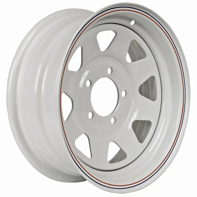 White Steel Trailer Wheel 5 Bolt On 5" / Lug Fits 205/75-15 F78x15  225/75-15 H78x15 1