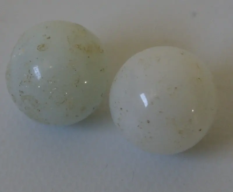 White Toy Marbles 9/16"  Two Marbles In Set For Games And Toys. 1