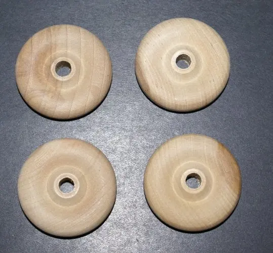 Wood Wheels 1.5" Diameter, Used On Early Pull Toys. Set Of Four 1