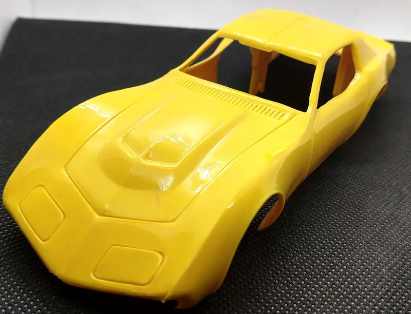 Yellow Tonka Toy Car Transport Yellow Corvette Top Body Only. 1