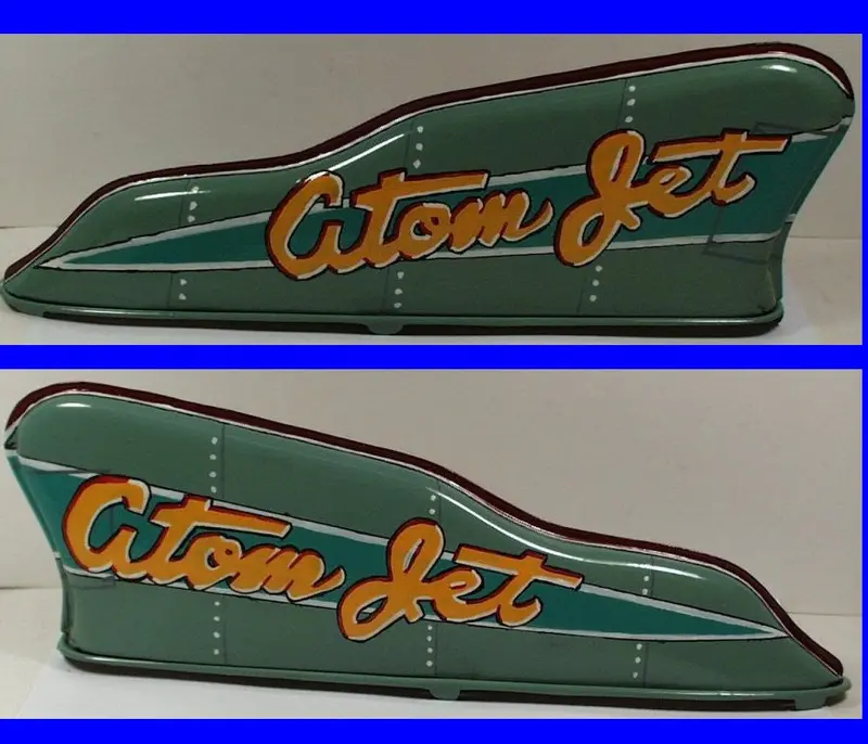 Yonezawa Atom Jet Car Top Fin 3-Piece Tin 1