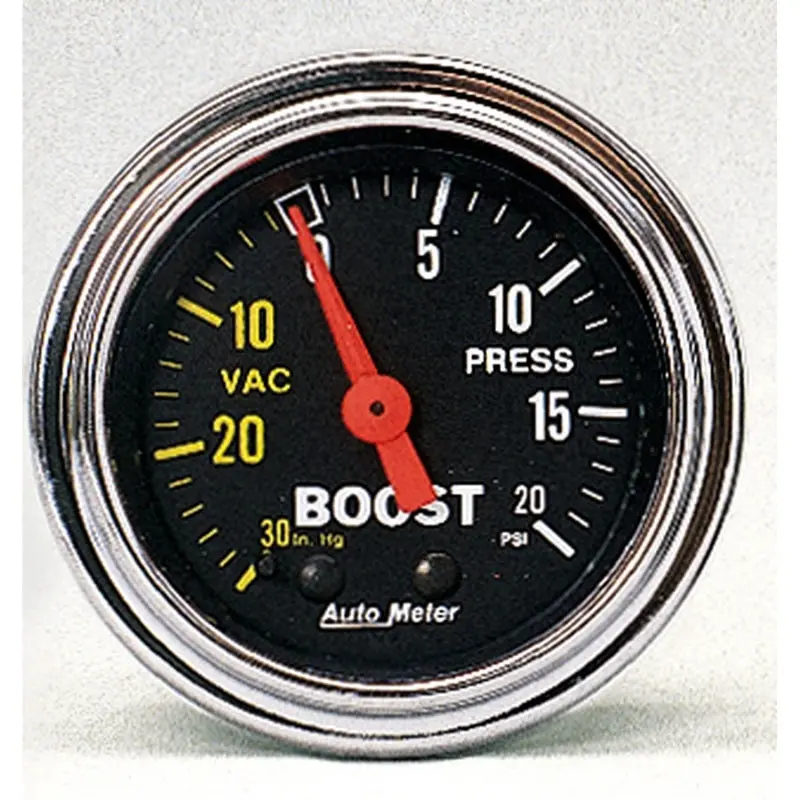 Autometer Mechanical Vac/Boost Gauge – 2-1/16" Chrome 1