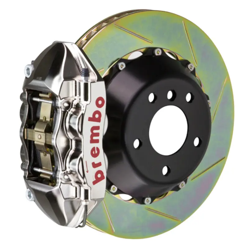 Brembo Gtr Rear Big Brake Kit For 2005–2007 Maserati Quattroporte – 4-Piston Billet Calipers, 380X28Mm Slotted Two-Piece Rotors, Nickel Finish 1