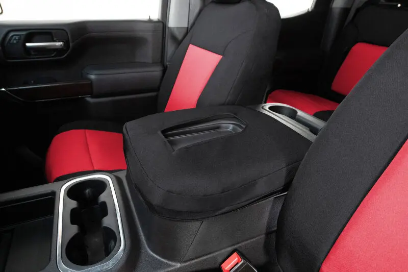 Covercraft Endura Precisionfit Second-Row Seat Covers For 2022–2024 Toyota Tundra – Red/Black 1