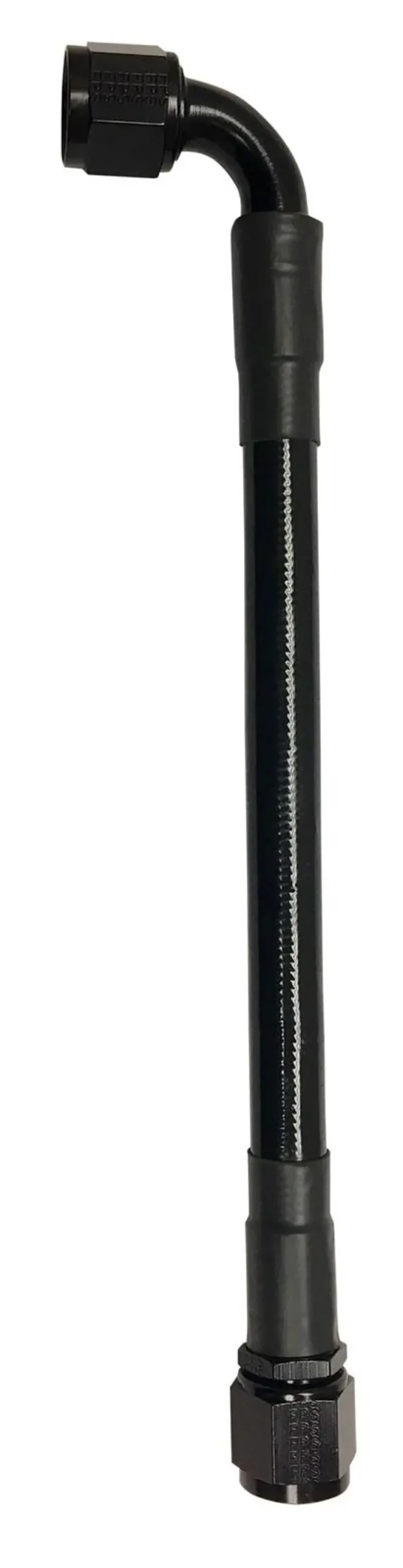 Fragola -8An Black Ptfe Braided Hose Assembly: Straight-To-90° Elbow, 48-Inch Length 1