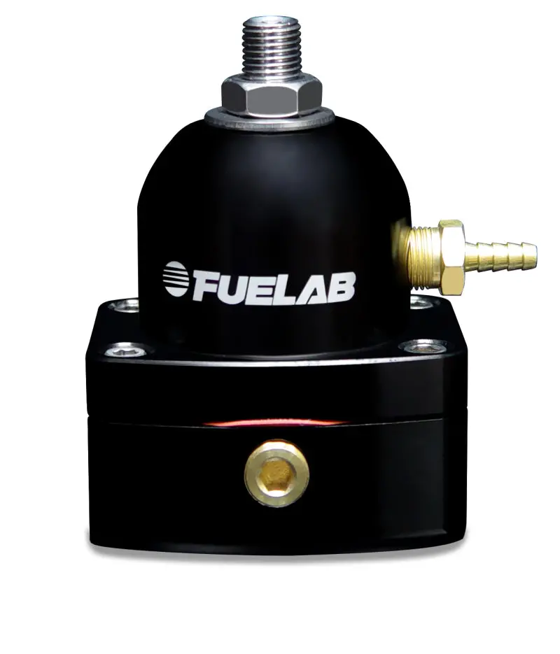 Fuelab Adjustable Inline Fuel Pressure Regulator – 4–12 Psi, -6An Inlet & Return, Black Finish 1