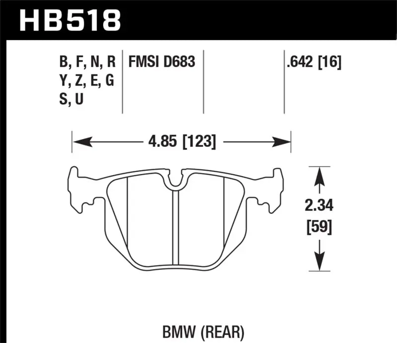 Hawk Bmw 3/5/7Series/M3/M5/X3/X5/Z4/Z8 / Land Rover Range Rover Blue 9012 Race Rear Brake Pads 1