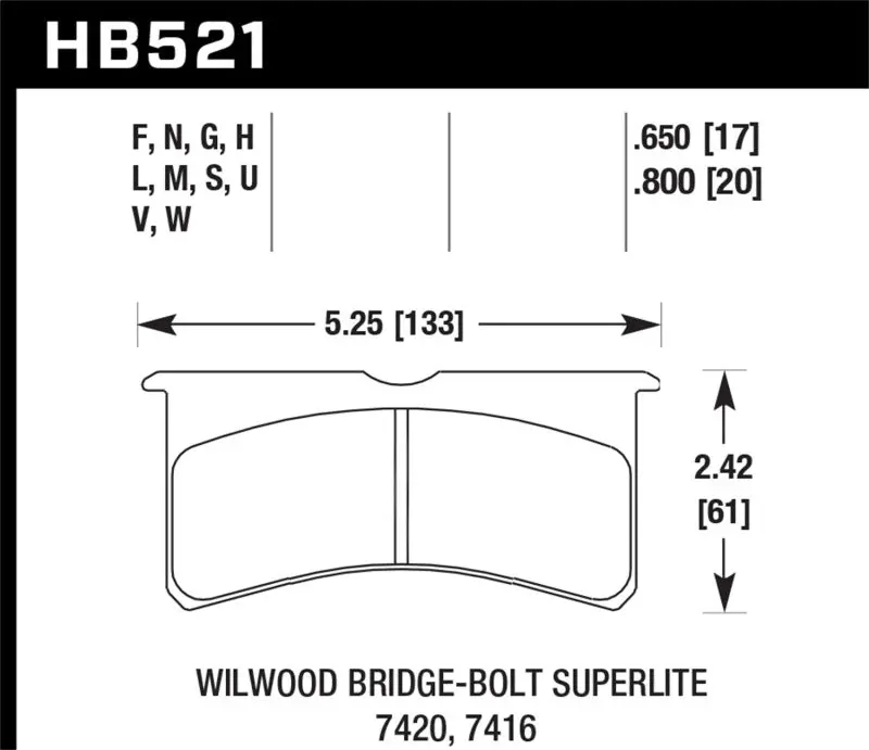 Hawk Wilwood Superlite Ht-14 High-Temperature Race Brake Pads For Track Use 1