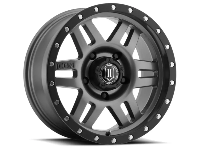 Icon Six-Speed Gunmetal Alloy Wheel – 17X8.5, 6X5.5 Bolt Pattern, 0Mm Offset, 4.75In Backspace, 108Mm Center Bore 1