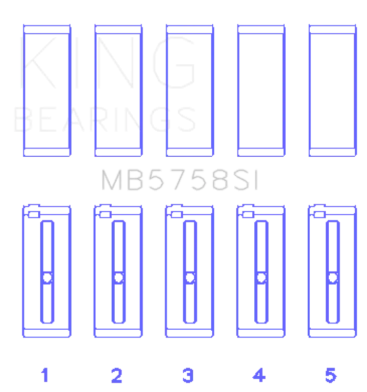 King Engine Bearings Main Bearing Kit For Peugeot Ep6 / Bmw N14B16C 1.6L – Oversize +0.50Mm 1