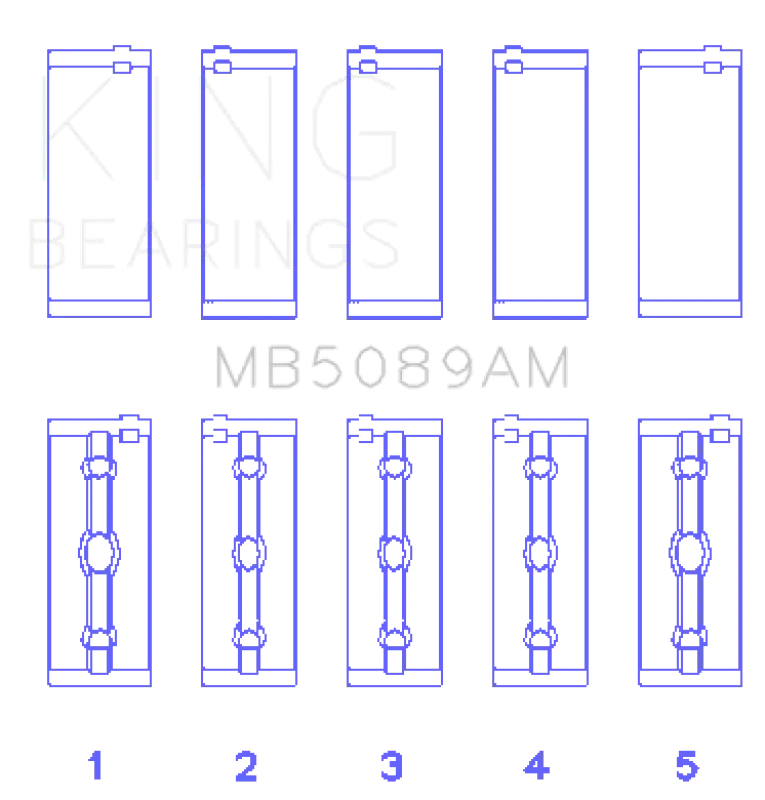 King Engine Bearings Main Bearing Set For Toyota 1Rz – Oversize +0.50Mm 1