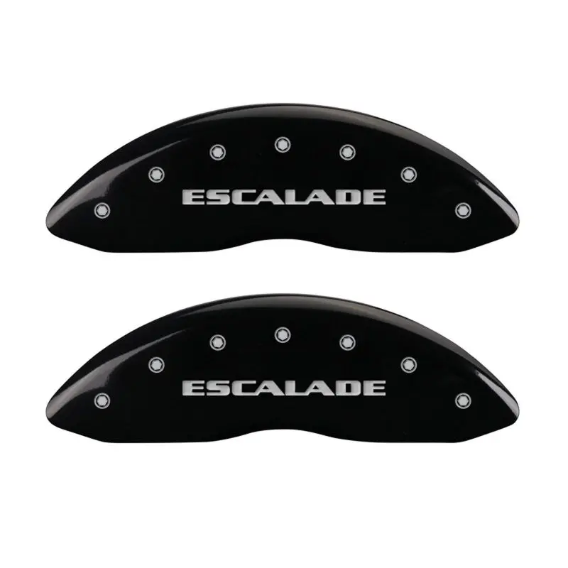 Mgp Engraved Caliper Covers For Cadillac Escalade – Front & Rear, Black Finish With Silver Accent 1