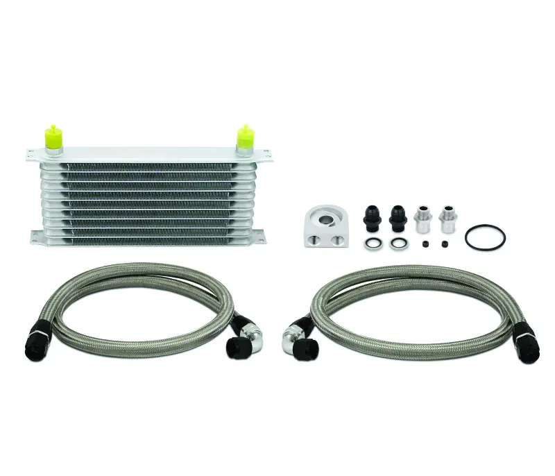 Mishimoto Universal 10-Row Oil Cooler Kit With Metal-Braided Lines 1