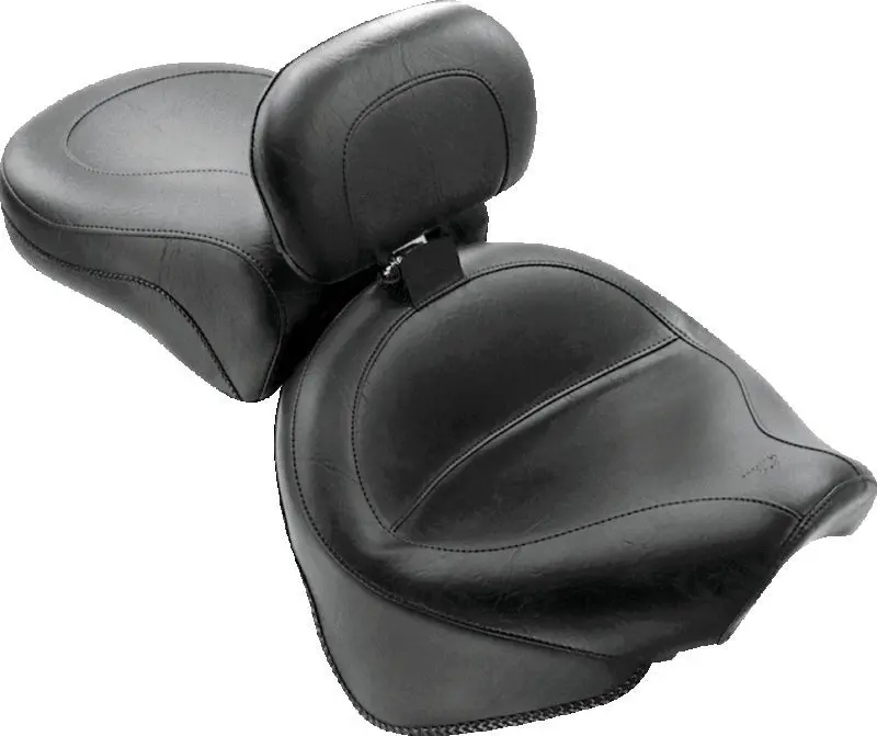 Mustang Custom Two-Piece Touring Seat With Driver Backrest For 1999–2011 Yamaha V-Star 1100 – Black 1