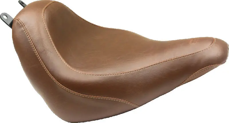 Mustang Solo Seat For Harley-Davidson Heritage Classic And Deluxe – Brown Leather, Wide Tripper Style 1