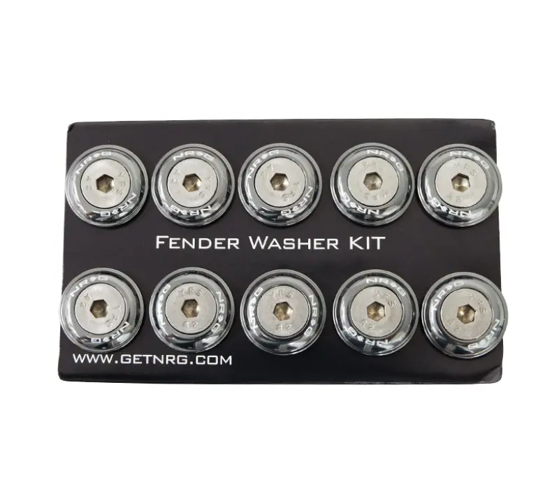 Nrg Gunmetal Fender Washer Kit With Rivets – Plastic-Friendly, 10-Piece Set 1