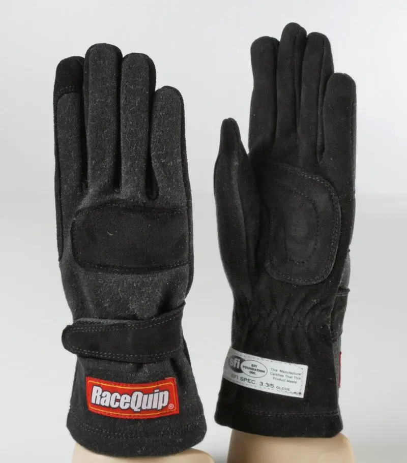 Racequip Sfi-5 Certified Two-Layer Racing Gloves – Black, Small Size 1