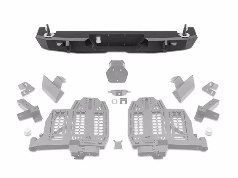 Rugged Ridge Wingmate Rear Bumper For 2020–2024 Jeep Gladiator – Texas Black, Supports 37" Spare Tire 1