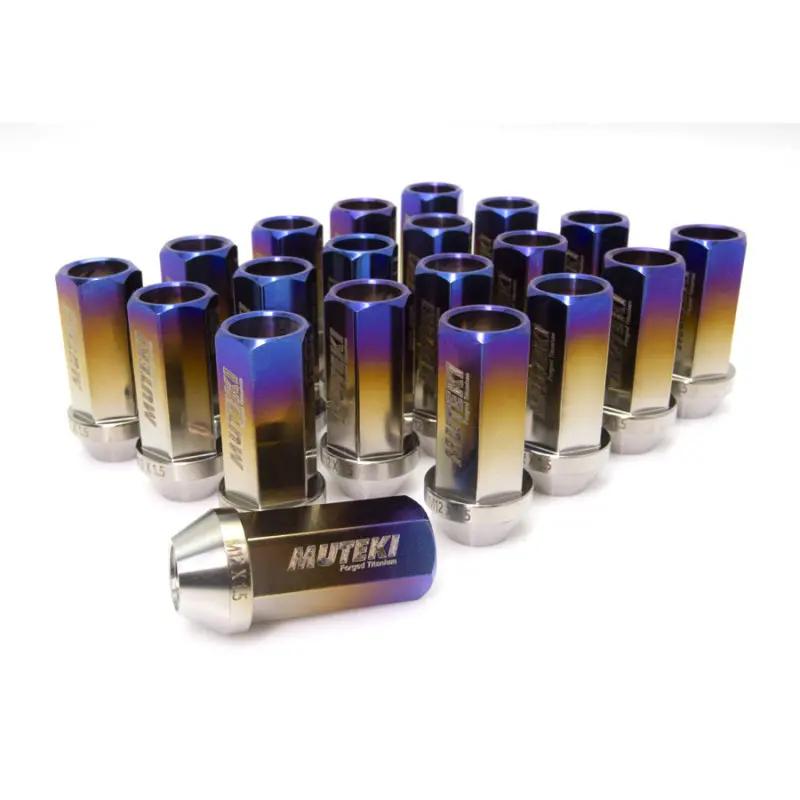 Wheel Mate Muteki Titanium-Look Open-End Lug Nuts – 12X1.50Mm, Burned Finish (20-Piece Set) 1