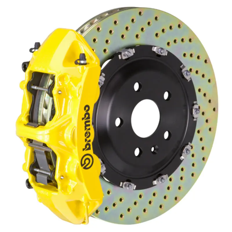 Brembo Gt Braking Kit For 2012–2014 Mercedes-Benz Cls350 – Front, 6-Piston Calipers, 380X34Mm Drilled Two-Piece Rotors – Yellow 1